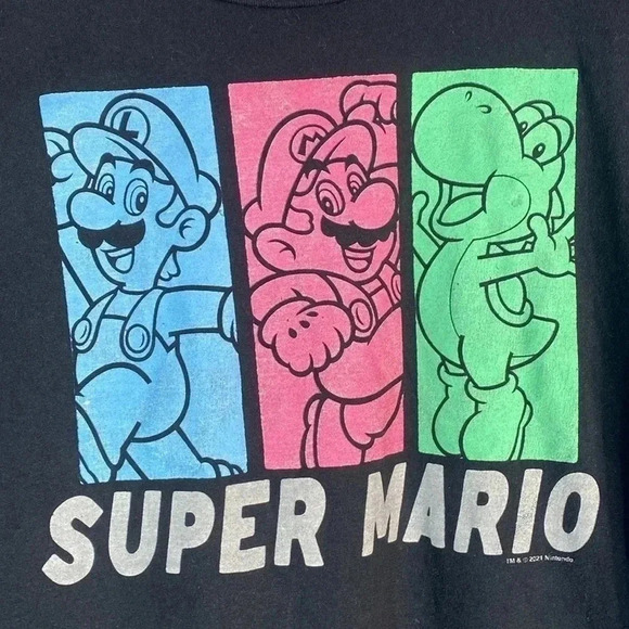 Super Mario Graphic Tee Black L - Picture 2 of 4